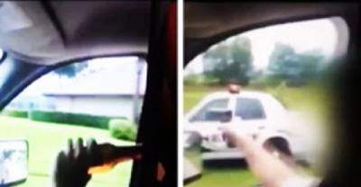 Idiot Points Gun at Officers As He Drives By While Drinking