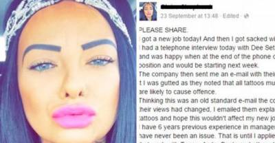 Woman Sacked 30 Minutes Into Dream Job Because Of Her Tattoo