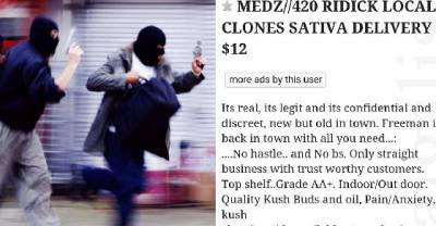 Drug Dealer Robbed After Openly Attempting To Sell Drugs On Craigslist