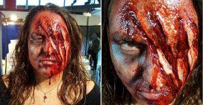 14 Amazingly Gory Halloween Make Up Jobs