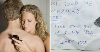 Unsuspecting One Night Stand Creatively Tells Guy That His Girlfriend Is Cheating With A Secret Note