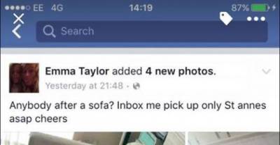 Girl Repeatedly Tried To Sell Her Crappy Sofa On Facebook, Guy Trolls Her To The Max