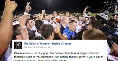 A High School Football Coach Refused To Stop Praying At Games, So The Kids Called In The Satanists.