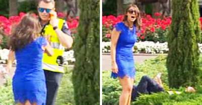 Drunk Woman Follows Through On Dare To Push Police Officer