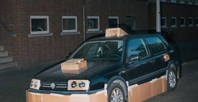 A Crazy Guy Walks Around At Night Pimping Random People&rsquo;s Cars With Cardboard