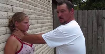 He Puts His Hands Around Her Throat To Choke Her. What Happens Next? OMG I Can't Watch.