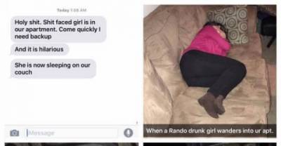 Guy Does Nice Gesture After Finding Drunk Girl Passed Out on His Couch