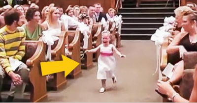 The Flower Girl Ran Screaming In Panic To The Altar. What Came Behind Her, Made Everyone Laugh!