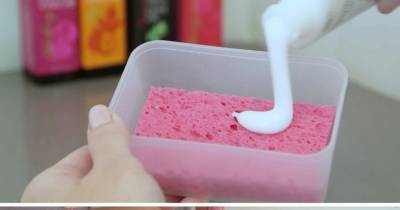 This Woman Pours Glue On A Kitchen Sponge. The Reason Is Absolutely Genius.