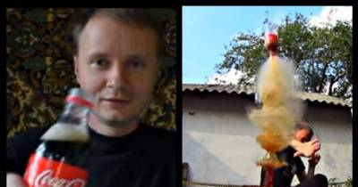 Crazy Ukrainian Guys Use Bottles of Coca-Cola and Lighter Fluid to Make Powerful Rockets