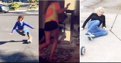 A Collection Of People Looking Helpless On Their Hoverboards