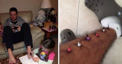 Dads Whose Daughters Decided To Make Them Look A Little Prettier