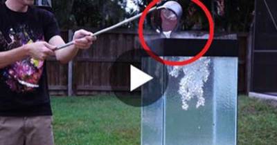When He Pours Molten Aluminum Into A Tank Of Water Balls, The Coolest Thing Happens...