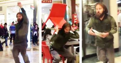 Tweeker Chased By Mall Security While Keeping The Rave Alive