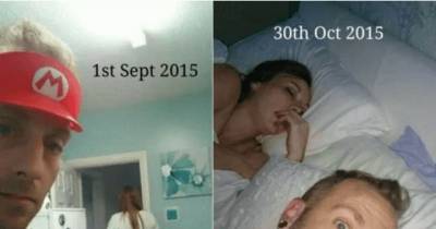 Man Sneaks A Marriage Proposal Into Every Picture With Girlfriend For Months