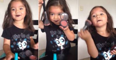 4-Year-Old Explains Why She Got Into Mom's Makeup Bag And Gave Herself A 'Makeover'