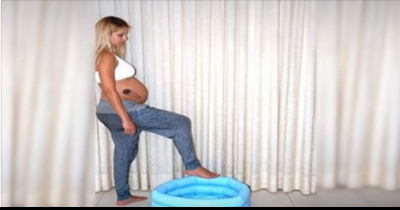 His Pregnant Wife Steps Into A Baby Pool. Now Keep Your Eyes On Her Pants!