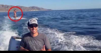 She Wake-Boards Out At Sea. Then All At Once They See This.