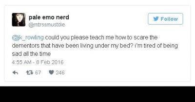 A Fan Asked J.K. Rowling for Help Fighting Dementors