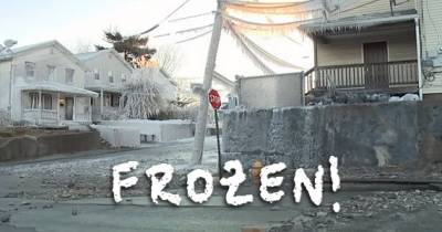 Scranton Neighborhood Encased In Layers Of Ice