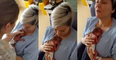Mom's First Cuddle With Her Premature 10-week-old Baby Will Melt Your Heart.