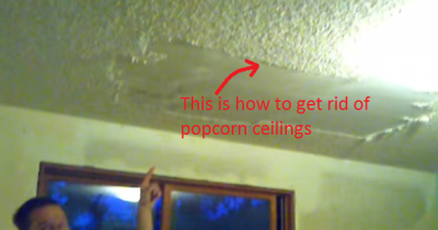 He Wanted To Get Rid Of His Popcorn Ceilings. When He Adds Tape To The Vacuum? Amazing