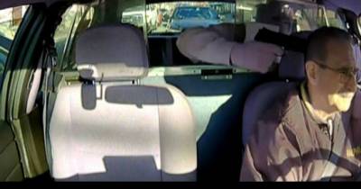 He Pulls A Gun On A Cab Driver, But Before He Gets Away, A Car Pulls Up. Watch The Guy In The Back. Wow.