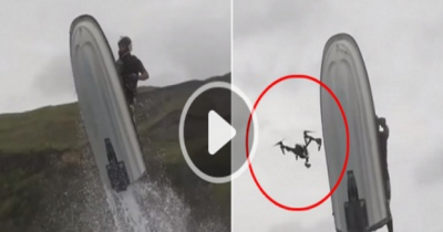 Jet Ski Flies So High That It Destroys A Drone Worth $3000!