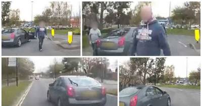 Terrifying Moment Road Rage Thugs Confronted Couple Who Dared To Beep Their Horn After Idiot Driver Nearly Crashed Into Them