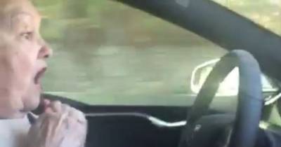 Old Woman Freaks Out When Riding In Self Driving Car