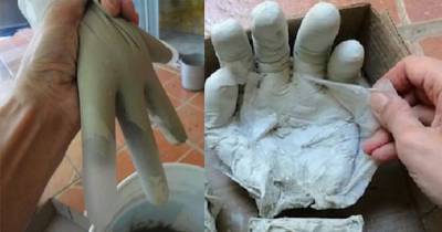 He Pours Cement Into Plastic Gloves And Two Days Later He Has This Art