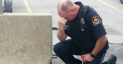 Police Officer Bro Shares Heartbreaking Pic Of Himself Devastated At The Loss Of His Squirrel Friend