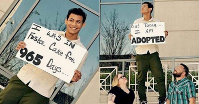 After Being Adopted, These Children Hold Signs With The Number Of Days Spent In Foster Care