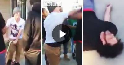 Dude Talking Sh!t Gets Knocked Out By Scooter Kid