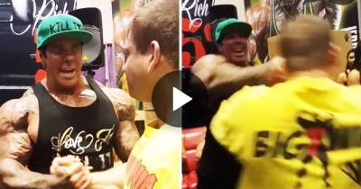 Body Builder Slaps Disabled Fan Who Was Trolling Him Online