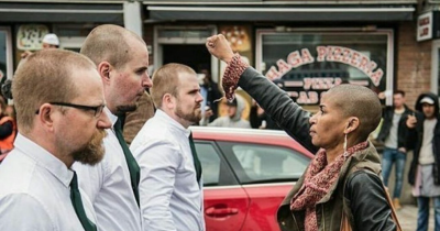 Fearless Woman Protested A Neo-Nazi March Completely By Herself