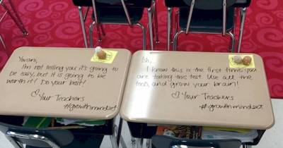 This Teacher Wrote Personalized Inspirational Messages On Each Student's Desk Before Exams