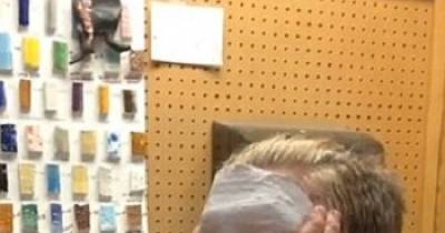 Is This Your Worst Nightmare? Alarming Moment Student Tries To Take His Plaster Face Mask Off In Art Class... But It's STUCK!