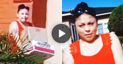 Package Thief Gets Caught Red Handed By Homeowner
