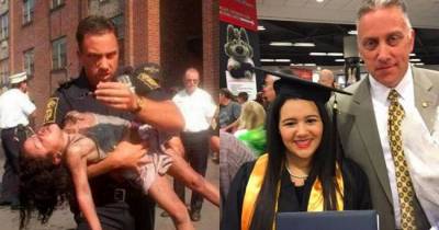 Police Officer Attends The Graduation Ceremony Of A Girl He Saved From Fire 18 Years Ago!