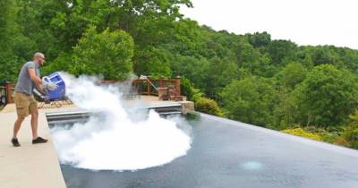 Your Pool Party Hasn't Begun Until You Add 30 Pounds Of Dry Ice Like This Guy