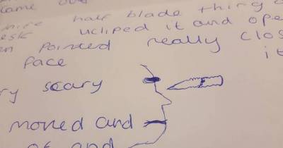 Chilling Image Drawn By Schoolgirl Aged 10 After Being 'Threatened With Knife' By Classmate
