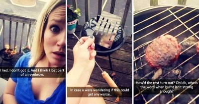 Girl Fails At Barbequing Burgers On Snapchat