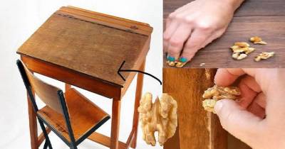 She Rubs A Walnut On A Wooden Furniture. When She Stops, I'm Surprised By The Results!