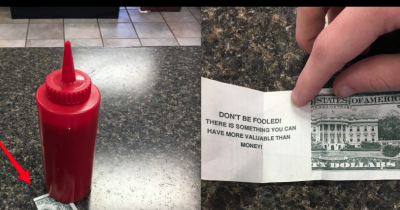 He Thought They Left Him A $20 Tip. But When He Unfolds The Bill? This Is Hiding On The Inside...