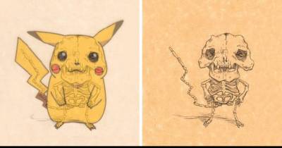 Artist Reveals The Skeletons Of Famous Cartoon Characters
