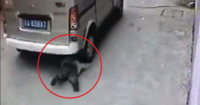 Little Kid Gets Run Over By Mini Van, Miraculously Survives And Gets Back On His Feet!..