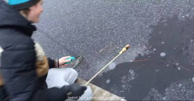 This Happens When You Put Fireworks In A Frozen Lake And It's Breathtaking