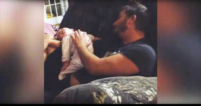 Dad Picks Up Baby Girl, But Mom Never Expects To Capture This On Camera...