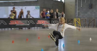 This Girl Does Things On Skates That I Didn't Know Were Possible